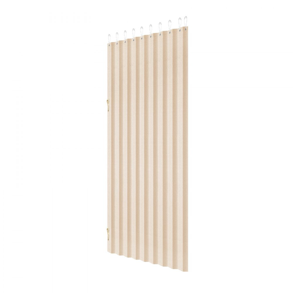 VEVOR Accordion Door, 47 x 78 inch, Blackout Fabric Folding Magnetic Door Curtain, with Hanging Hooks, Interior Room Divider for Doorways, Closets, Bedrooms, Bathrooms, Living Rooms, Beige, 1 Panel