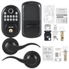 VEVOR Fingerprint Door Lock with Level Handles, Fingerprint/Keypad Code/Key, One-Time and Anti-Peeking Password, Constant Unlock Mode, Aluminum Alloy, Electronic Keypad Deadbolt for Entry Doors