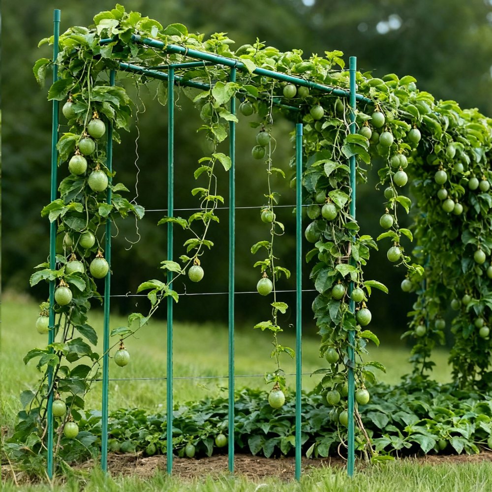 VEVOR Garden Stakes, 25 Pack, 82.68 inch, Plastic Coated Metal Tomato Stakes, Garden Sticks for Plants Support, with Pointed End and Non-Slip Bumps for Growing Climbing Plants, Outdoor Vegetables