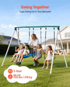 VEVOR swing set in backyard lifestyle image (3-seat, 700 lbs max load)