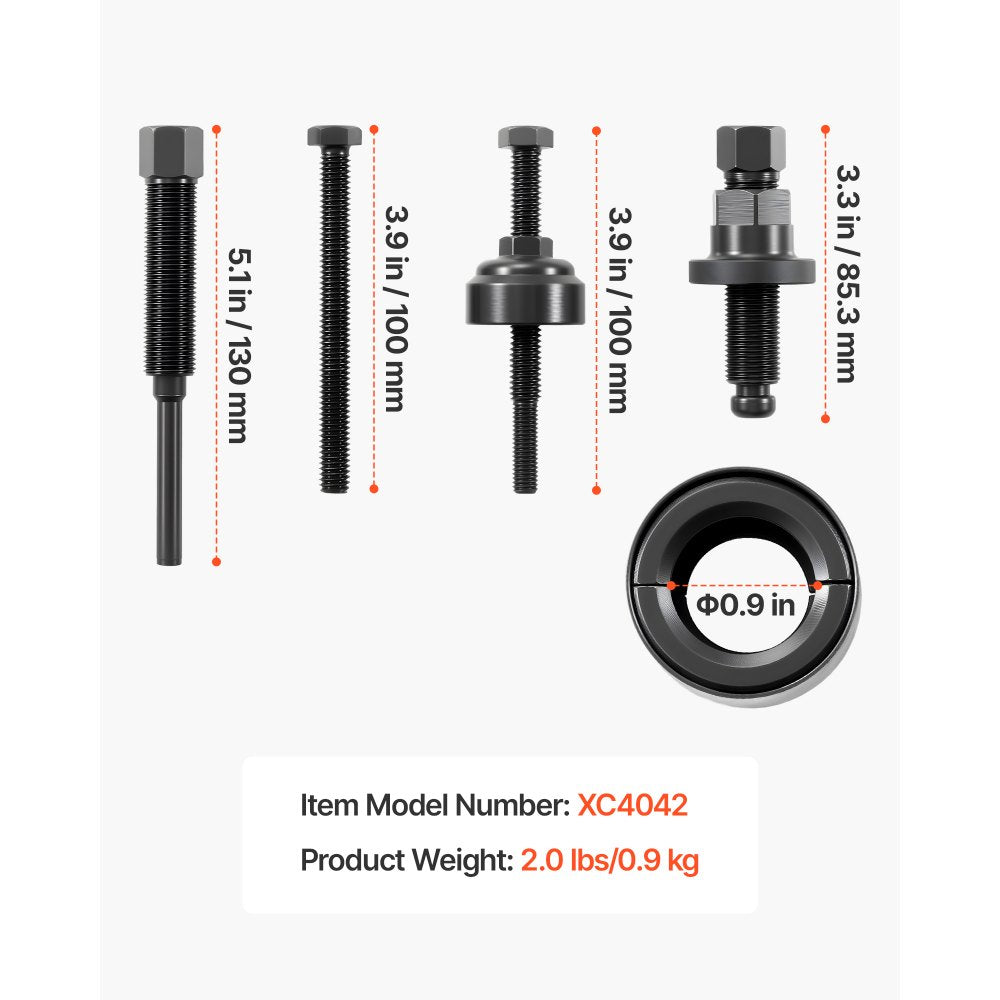VEVOR Power Steering Pump Pulley Puller/Installer Tool Set, Compatible with Ford, GM V6, and VW Vehicles, Pump Pulley Remover Installer Tools, for Removing and Installing Power Steering Pump Pulleys