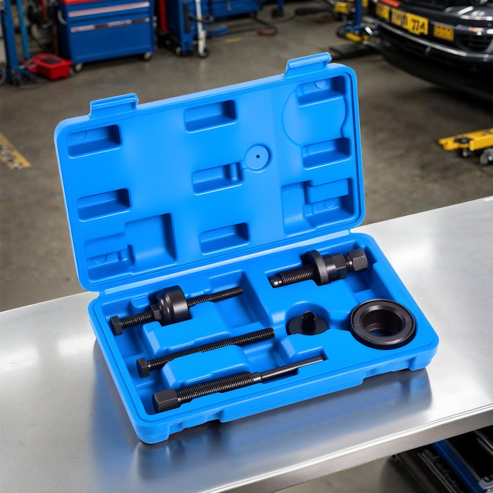 VEVOR Power Steering Pump Pulley Puller/Installer Tool Set, Compatible with Ford, GM V6, and VW Vehicles, Pump Pulley Remover Installer Tools, for Removing and Installing Power Steering Pump Pulleys
