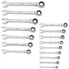 VEVOR Combination Wrench Set, 16-Piece Ratcheting Wrench Set with Organizer Rack, Cr-V Steel Wrench Set Metric 8 mm to 24 mm, Ideal for General Household, Garage, Workshop, Auto Repairs, Emergency