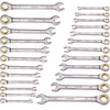 VEVOR Combination Wrench Set, 24-Piece Ratcheting Wrench Set with Organizer Rack, Cr-V Steel Wrench Set SAE 1/4" to 7/8", Metric 8 mm to 19 mm, Ideal for General Household, Auto Repairs, Emergency