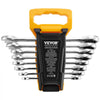 VEVOR Combination Wrench Set, 8-Piece Ratcheting Wrench Set with Organizer Rack, Cr-V Steel Wrench Set Metric 8 mm to 19 mm, Ideal for General Household, Garage, Workshop, Auto Repairs, Emergency