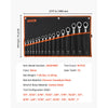 VEVOR Combination Wrench Set, 16-Piece SAE Sizes, 72 Teeth, Cr-V Steel Ratcheting Wrench Set, with Roll Up Pouch, Open End, Clear Size Labels, for General Household and Automotive Repairs, Silver