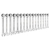 VEVOR Combination Wrench Set, 16-Piece SAE Sizes, 72 Teeth, Cr-V Steel Ratcheting Wrench Set, with Roll Up Pouch, Open End, Clear Size Labels, for General Household and Automotive Repairs, Silver