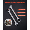 VEVOR Combination Wrench Set, 26-Piece SAE and Metric, 72 Teeth, Cr-V Steel Ratcheting Wrench Set, with Rack Organizer, Open End, Clear Size Labels, for General Household, Automotive Repairs, Silver