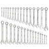 VEVOR Combination Wrench Set, 32-Piece SAE and Metric, 12-Point Box End and 15° Angled Open End Combination Wrenches with Roll Up Pouch, Carbon Steel, for General Household and Automotive Repairs