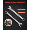 VEVOR Combination Wrench Set, 42-Piece SAE and Metric, 12-Point Box End and 15° Angled Open End Combination Wrenches with Roll Up Pouch, Carbon Steel, for General Household and Automotive Repairs