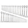 VEVOR Combination Wrench Set, 44-Piece SAE and Metric, 12-Point Box End and 15° Angled Open End Combination Wrenches with Roll Up Pouch, Carbon Steel, for General Household and Automotive Repairs