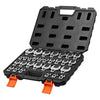 VEVOR Crowfoot Wrench Set, 3/8" Drive, 30-Piece Metric and SAE Size Crows Foot Wrenches, Cr-Mo Alloy Steel, with Storage Case, Dual Size Markings on Tools and Case, for Auto Maintenance or Repairs
