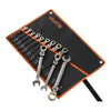 VEVOR Flex-Head Ratcheting Wrench Set, 12-Piece SAE Sizes, 72 Teeth, Cr-V Steel Ratchet Flexible Combination Wrench Set with Roll Up Pouch, for General Household and Automotive Repairs, Gray Nickel