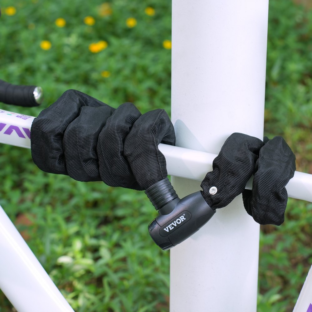 VEVOR Bike Chain Lock, 5.91 Ft Combination Bicycle Chain Lock with 4 Keys, Heavy Duty Anti-Theft High Security Bike Locks, Perfect for Bike, Motorcycle, Scooter, Bicycle, Door, Fence or Gate, 10mm