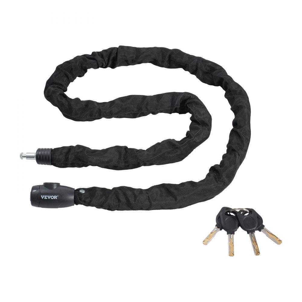 VEVOR Bike Chain Lock, 5.91 Ft Combination Bicycle Chain Lock with 4 Keys, Heavy Duty Anti-Theft High Security Bike Locks, Perfect for Bike, Motorcycle, Scooter, Bicycle, Door, Fence or Gate, 10mm