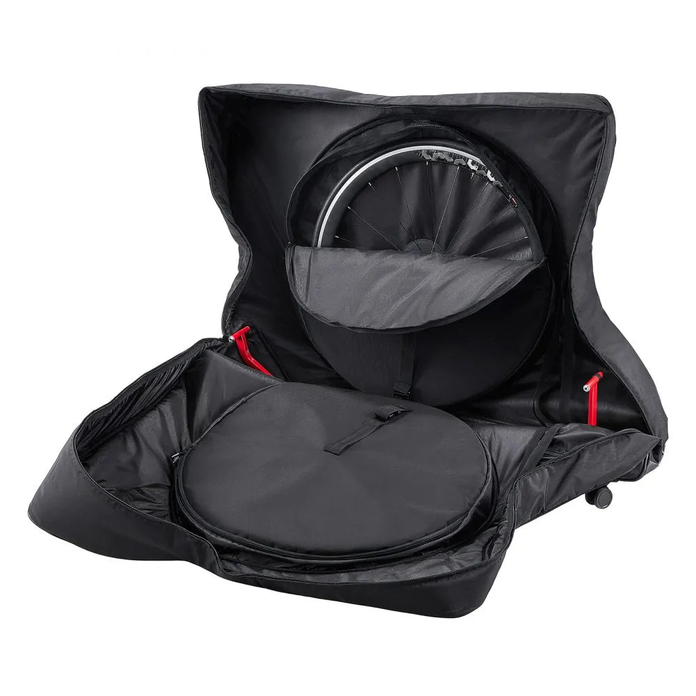 VEVOR Bike Travel Bag, Road Bike Bag Road Bicycle Storage Carry with TSA Lock & Dual Zipper, Black Bicycle Case Wheelbase 37-42 in for Air Travel, Outdoor Use, Airplane, Car, Train, Subway Transport