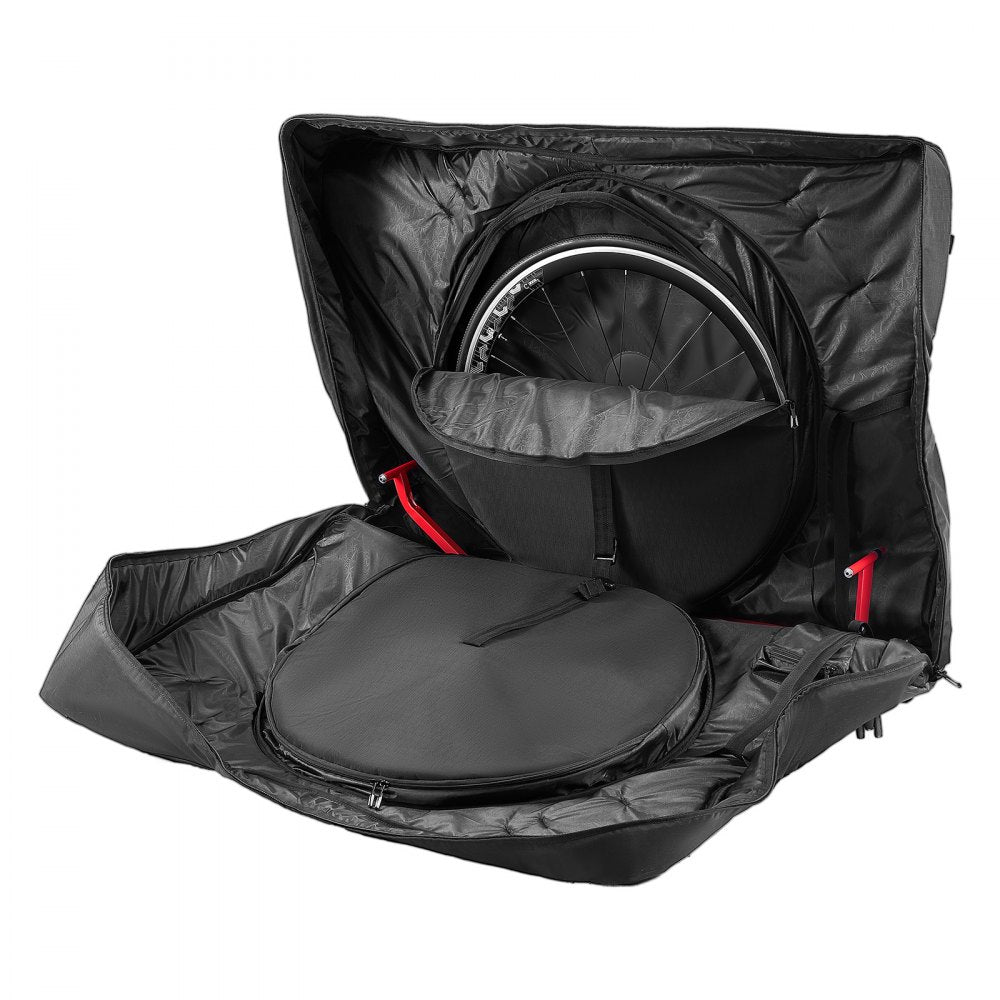 VEVOR Triathlon Bike Travel Bag, Transport Bicycle Storage Carry Bag with TSA Lock & Dual Zipper, Triathlon Bicycle Case Max. Wheelbase 42 in for Travel, Outdoor Use, Train Airplane Subway Transport