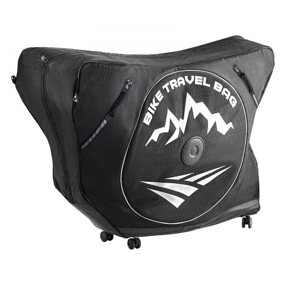 VEVOR Triathlon Bike Travel Bag, Transport Bicycle Storage Carry Bag with TSA Lock & Dual Zipper, Triathlon Bicycle Case Max. Wheelbase 42 in for Travel, Outdoor Use, Train Airplane Subway Transport