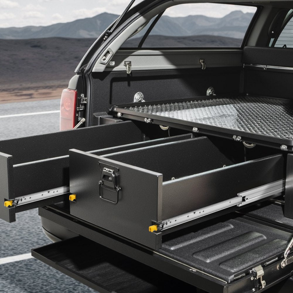 VEVOR 1 Pair Full Extension Drawer Slides 18 20 22 28 30 32 36 38 40 44 48 52 56 60 in, 500 lbs Load Capacity Locking Drawer Slides, Ball Bearing with Lock Side Mount Drawer Slide Rail