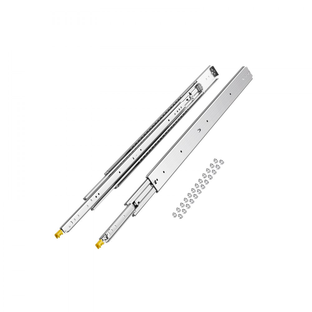 VEVOR 1 Pair Full Extension Drawer Slides 18 20 22 28 30 32 36 38 40 44 48 52 56 60 in, 500 lbs Load Capacity Locking Drawer Slides, Ball Bearing with Lock Side Mount Drawer Slide Rail