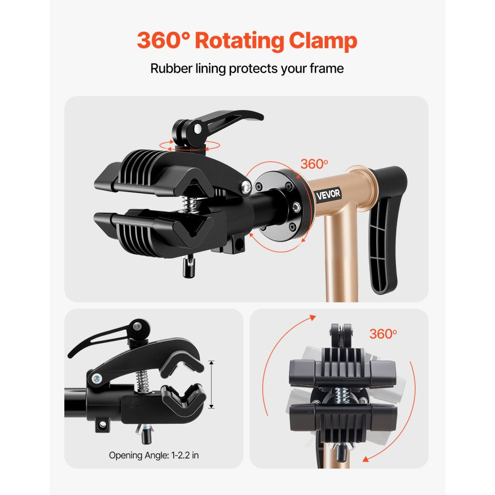 VEVOR Bike Repair Stand, 88 lb Heavy-duty Bicycle Work Stand with 41.3-59.8 in Adjustable Height & Magnetic Tool Tray, Foldable Bicycle Maintenance Rack, Shop Home Mechanics for Mountain & Road Bike