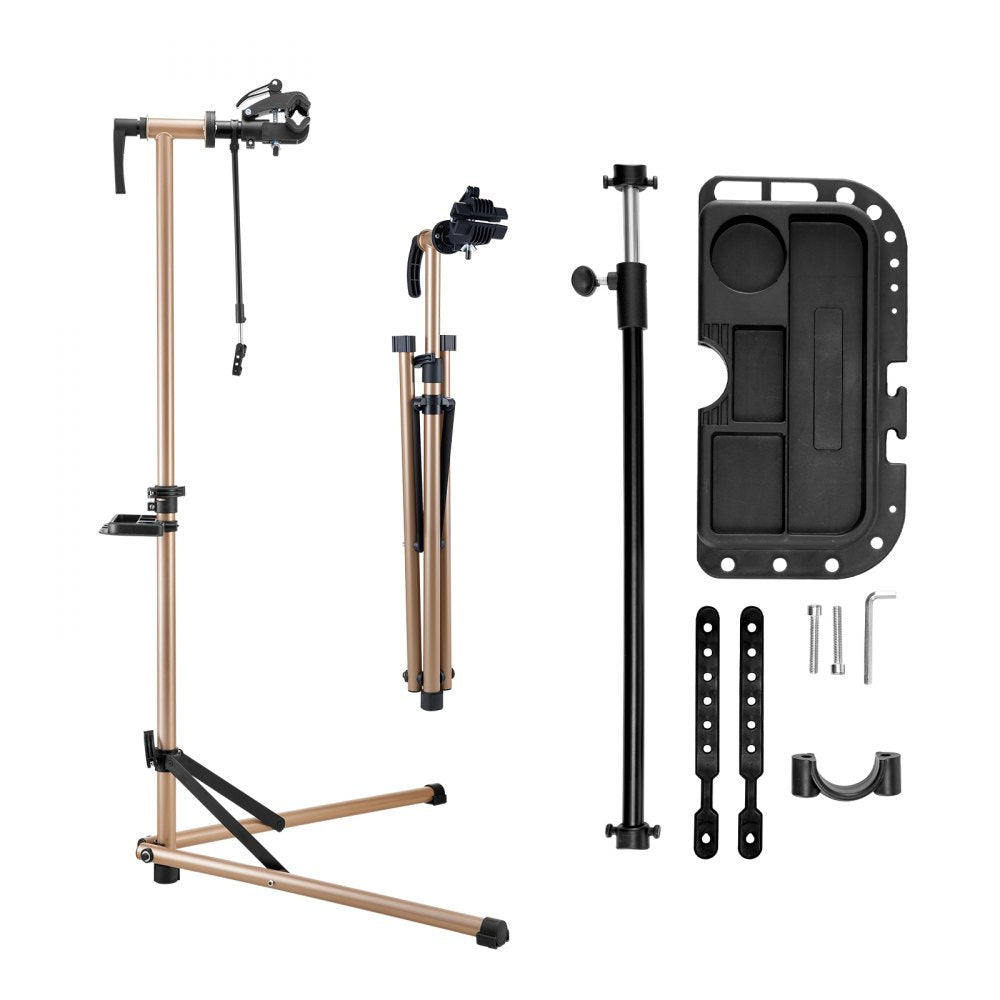 VEVOR Bike Repair Stand, 88 lb Heavy-duty Bicycle Work Stand with 41.3-59.8 in Adjustable Height & Magnetic Tool Tray, Foldable Bicycle Maintenance Rack, Shop Home Mechanics for Mountain & Road Bike