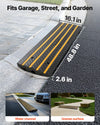 VEVOR Car Driveway Rubber Curb Ramp, 33069 lbs Load Capacity, 2.6 inch Rise Curbside Bridge Ramp with Yellow Reflective Strips, Suitable for Loading Dock, Warehouse, Garage, Sidewalk (3 Pack)