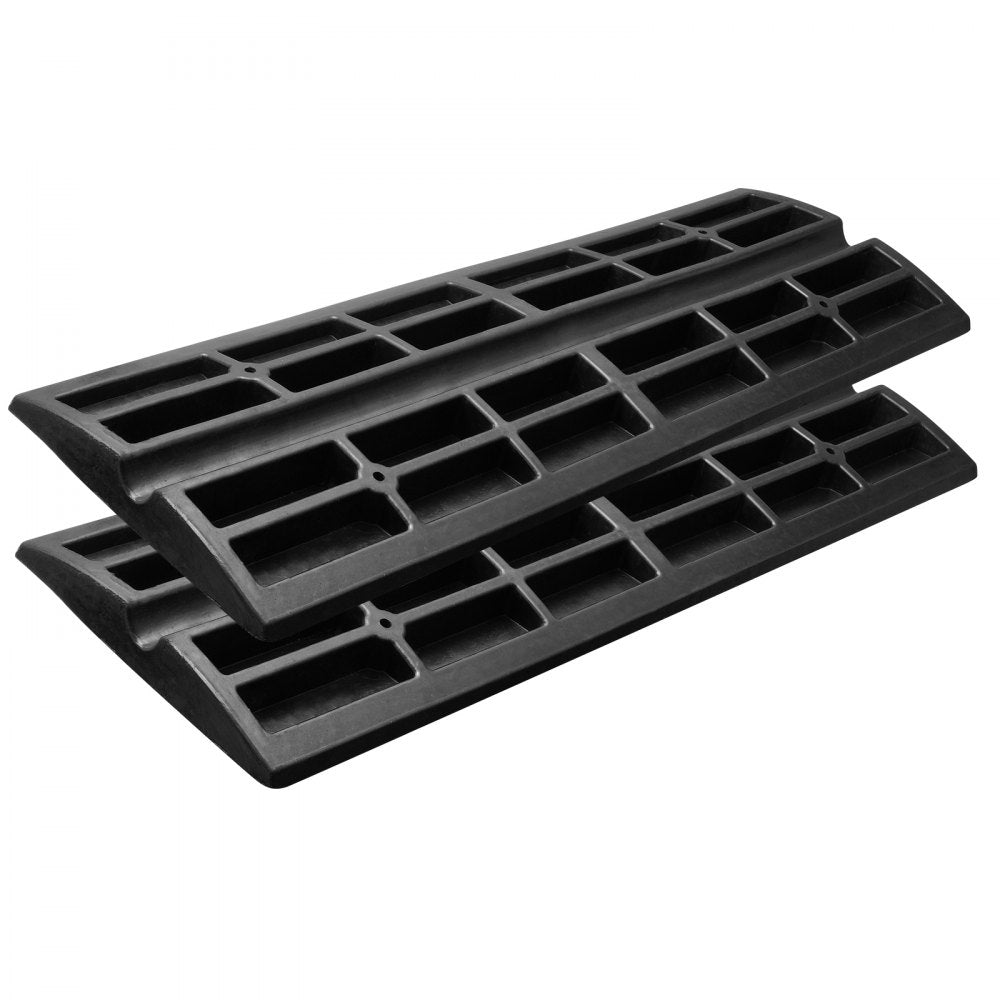VEVOR Curb Ramp, 2 Pack, 2.6" Rise, Rubber Driveway Ramps, Heavy Duty 33069 lbs Weight Capacity Threshold Ramp, Curbside Bridge Ramps for Loading Dock Garage Sidewalk, Expandable Full Ramp Set