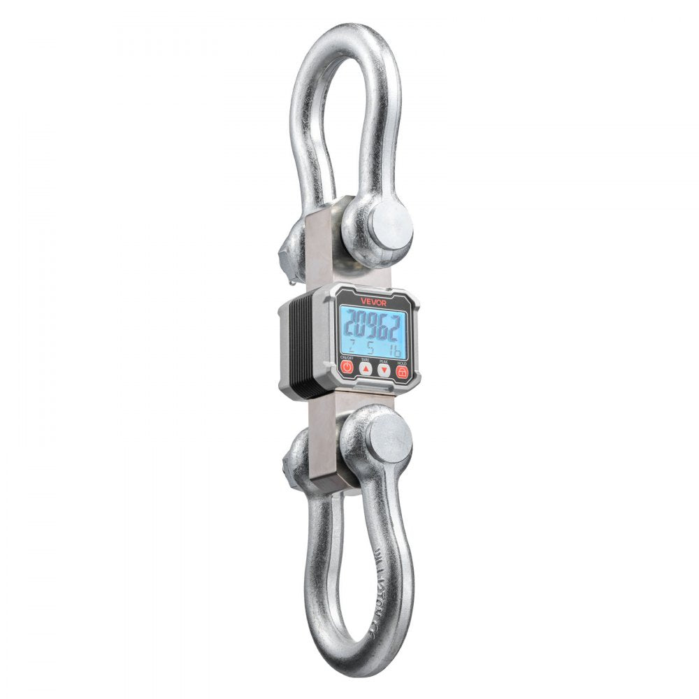 VEVOR Digital Crane Scale, 22000 lbs/10 T Max Capacity, Heavy Duty Industrial Hanging Scale with Cast Aluminum Case & LCD Display, 5 lbs Division & 3 Unit Switch, Remote Control for Garage Factory