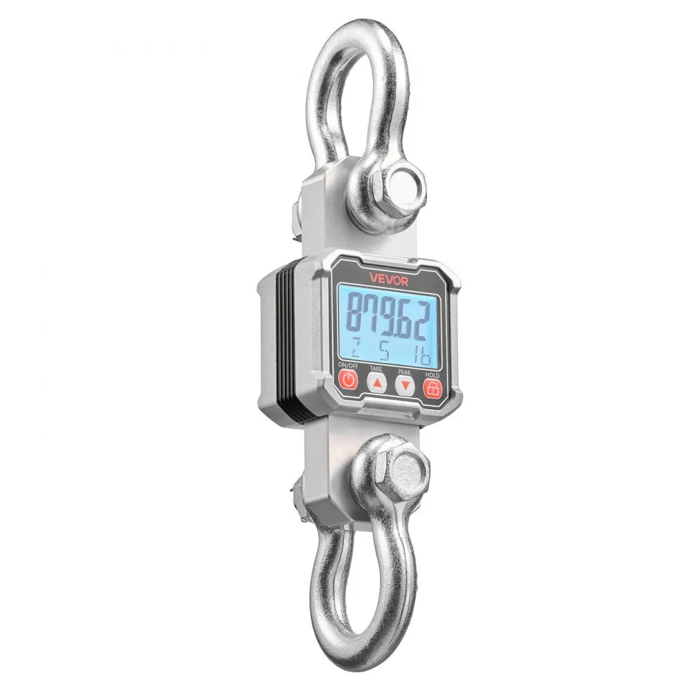 VEVOR Digital Crane Scale, 6600 lbs/3000 kg Max Capacity, Heavy Duty Industrial Hanging Scale with Cast Aluminum Case & LCD Display, 1 lbs Division & 3 Unit Switch, Remote Control for Garage Factory