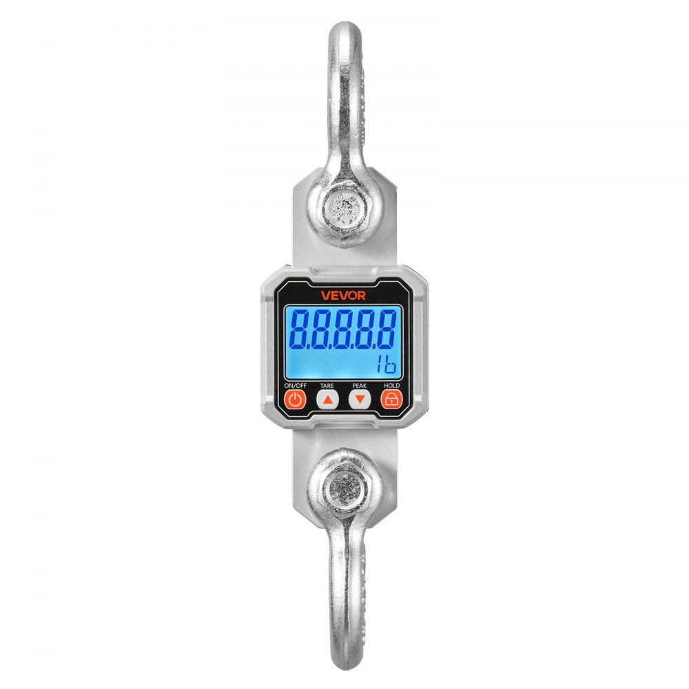 VEVOR Digital Crane Scale, 6600 lbs/3000 kg Max Capacity, Heavy Duty Industrial Hanging Scale with Cast Aluminum Case & LCD Display, 1 lbs Division & 3 Unit Switch, Remote Control for Garage Factory