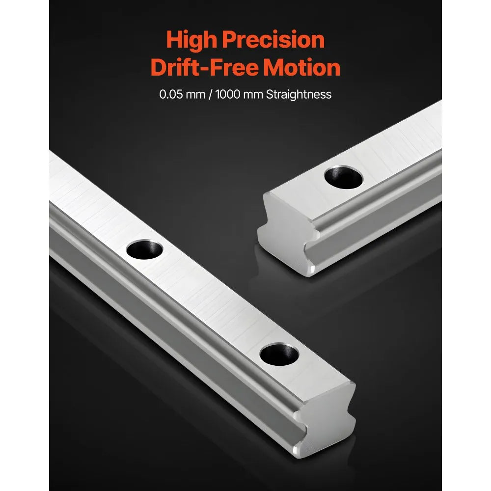 VEVOR Linear Rail Guide Kit, HGR20, 2Pcs 1000 mm (39.4 inch) Linear Motion Rails and 4Pcs Bearing Slide Blocks, Anti Rust and High Precision Kit, for DIY, CNC Routers, Lathes, Mills, 3D Printers