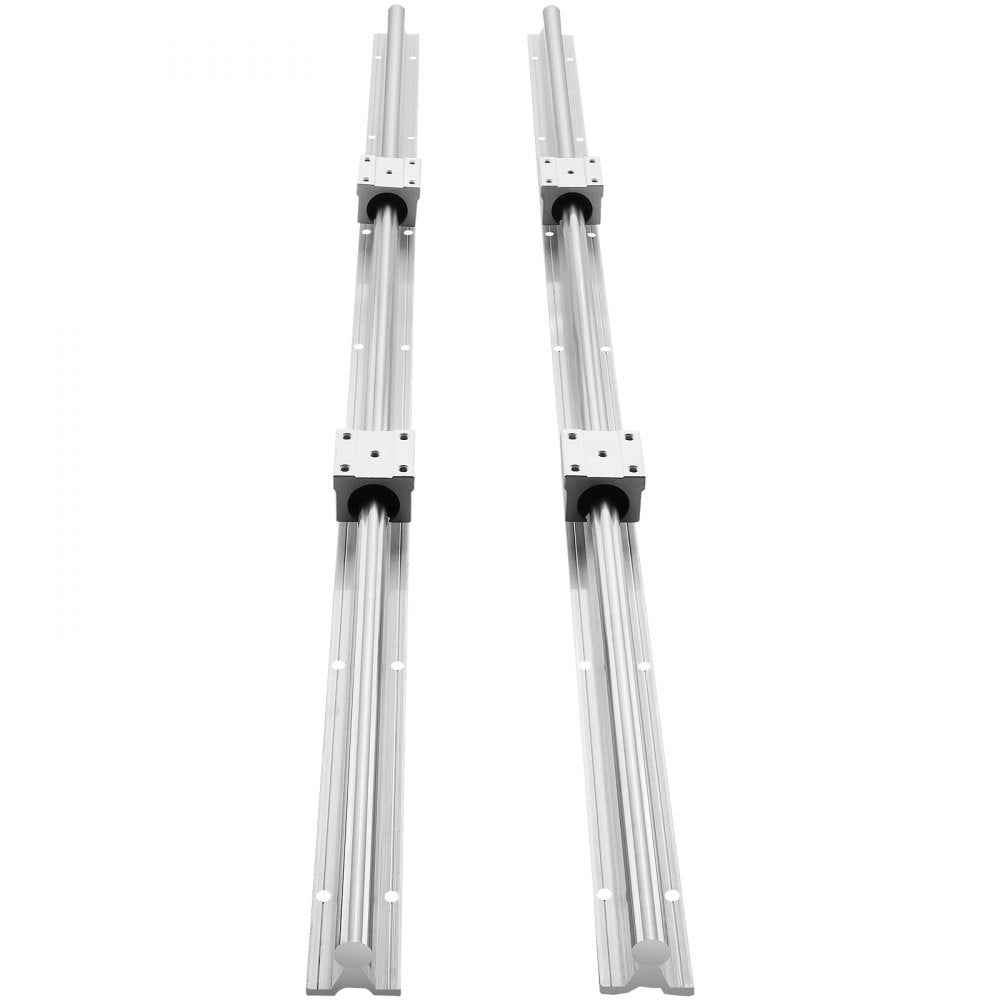 VEVOR Linear Guide Rail Set, SBR20 1000mm, 2 PCS 39.4 in/1000 mm SBR20 Guide Rails and 4 PCS SBR20UU Slide Blocks, Linear Rails and Bearings Kit for Automated Machines DIY Project CNC Router Machines