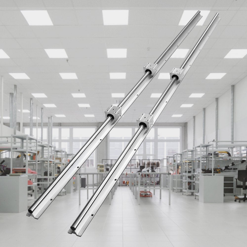 VEVOR Linear Motion Set, SBR20 1500mm, Comes with Two 59 in/1500 mm SBR20 Rails & Four SBR20UU Blocks, Ideal for DIY CNC and Automation Tasks