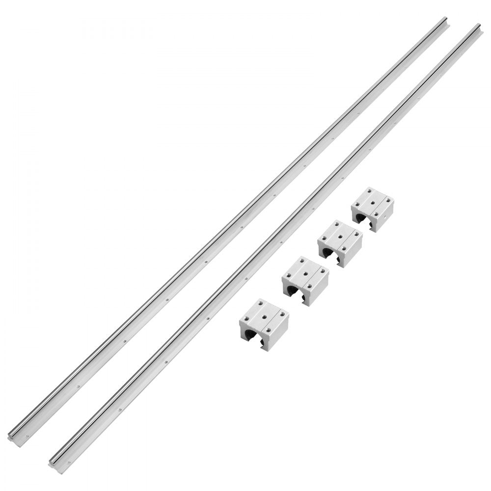 VEVOR Linear Motion Guide Kit, SBR20 1800mm, Includes 2 PCS 70.9 in/1800 mm SBR20 Rails and 4 PCS SBR20UU Bearing Blocks, Ideal for CNC Machines, Automation Equipment, and DIY Projects