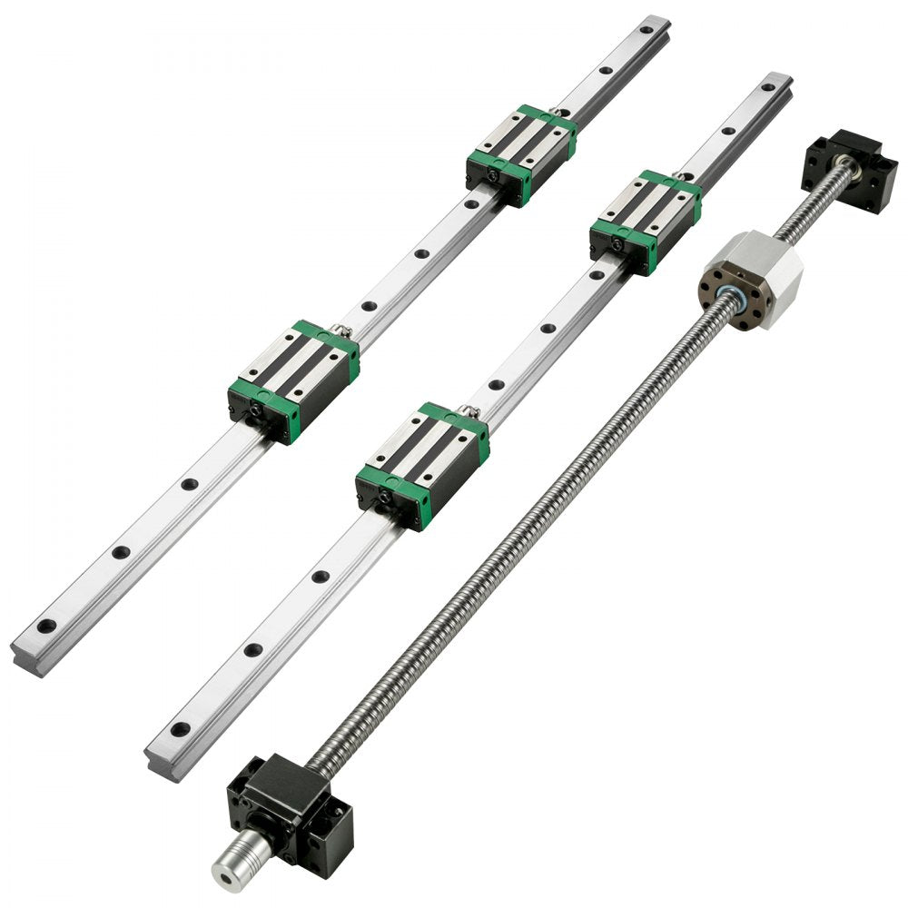 VEVOR Linear Guide Rail 2Pcs HGR20-1500mm Linear Slide Rail with 1Pcs RM1605-1500mm Ballscrew with BF12/BK12 Kit Linear Slide Rail Guide Rail Square for DIY CNC Routers Lathes Mills
