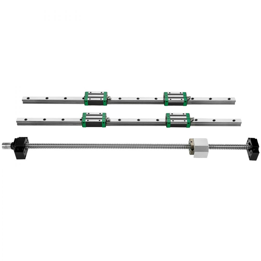 VEVOR Linear Guide Rail 2Pcs HGR20-2000mm Linear Slide Rail with 1Pcs RM1605-2000mm Ballscrew with BF12/BK12 Kit Linear Slide Rail Guide Rail Square for DIY CNC Routers Lathes Mills