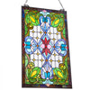 VEVOR Stained Glass Window Panel, 17 x 29 in, Tiffany Style Hanging Transom Window Panel with Chain, Large Vertical Rectangle Stain Glass, Vintage Traditional Art Handcrafts for Kitchen Home Decor