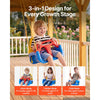 VEVOR 3-in-1 Baby Swing Seat 300 lbs Capacity Toddler Swing Red/Yellow/Blue, for Indoor & Outdoor Playground, with Adjustable Ropes and Snap Hooks, Snug & Secure Detachable Infants to Teens Kids Seat
