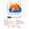 VEVOR 3-in-1 Baby Swing Seat 300 lbs Capacity Toddler Swing Red/Yellow/Blue, for Indoor & Outdoor Playground, with Adjustable Ropes and Snap Hooks, Snug & Secure Detachable Infants to Teens Kids Seat
