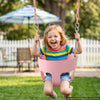 VEVOR Toddler Swing 300 lbs High Back Full Bucket Baby Swing Seat Pink, for Outdoor & Indoor Backyard Playground, Heavy-Duty Coated Chains and Carabiners, Fully Assembled Seat for Toddlers Age 3+