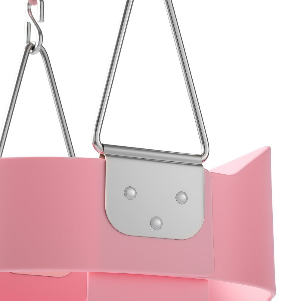 VEVOR Toddler Swing 300 lbs High Back Full Bucket Baby Swing Seat Pink, for Outdoor & Indoor Backyard Playground, Heavy-Duty Coated Chains and Carabiners, Fully Assembled Seat for Toddlers Age 3+