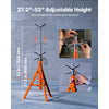 VEVOR Pipe Stand, 2500LBS Heavy Duty Pipe Jack Stands, 27.2"-52" Height Adjustable V Head Pipe Stand, 45# Steel Folding Jack Stand for 1/2-12 inches Pipes
