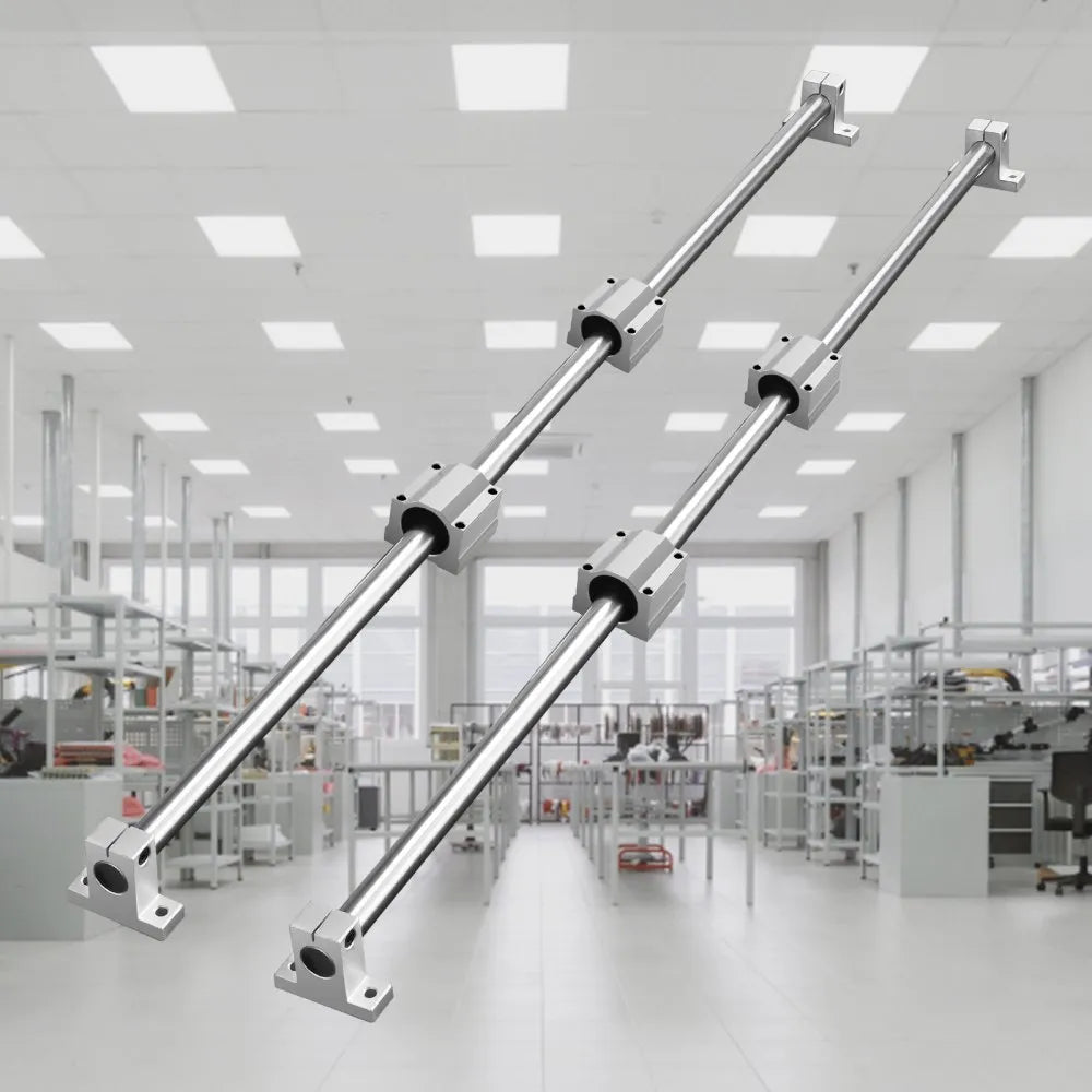 VEVOR Linear Motion Kit, SFC16 1000mm, Includes 2 Rails of 39.4 inches, 4 SC16 Carriage Blocks, and 4 Support Brackets, Ideal for CNC and Automation Projects