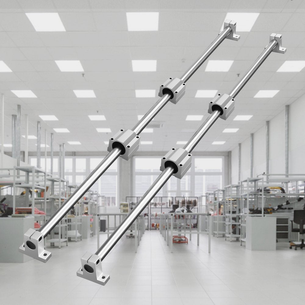 VEVOR Linear Guide Rail Set, SFC20 1200 mm, 2 PCS 47.2 in/1200 mm SFC20 Guide Rails 4 PCS SC20 Slide Blocks 4 PCS Rail Supports, Linear Rails and Bearings Kit for Automated Machines CNC DIY Project