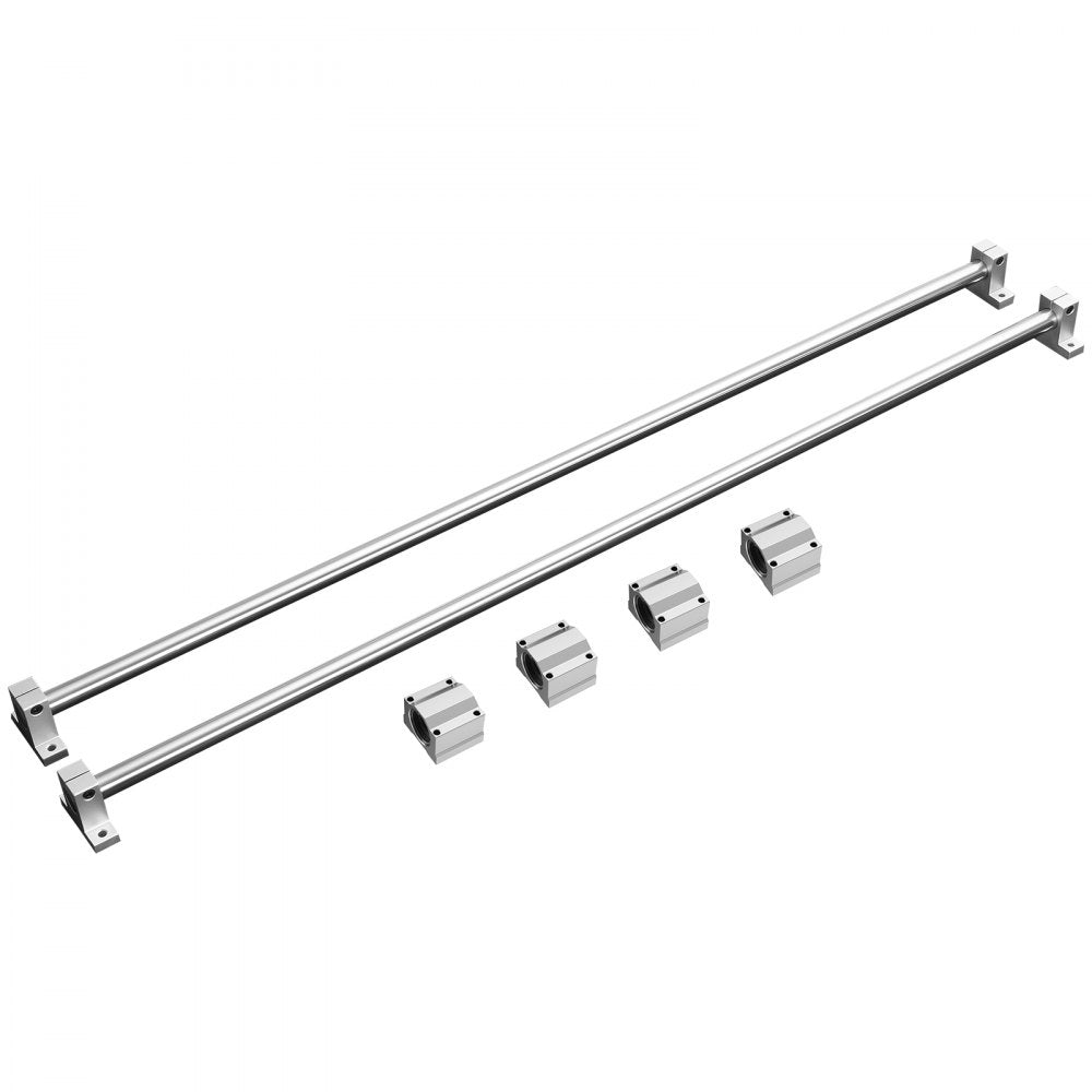 VEVOR Linear Guide Rail Set, SFC20 1200 mm, 2 PCS 47.2 in/1200 mm SFC20 Guide Rails 4 PCS SC20 Slide Blocks 4 PCS Rail Supports, Linear Rails and Bearings Kit for Automated Machines CNC DIY Project