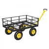 VEVOR Steel Garden Cart, 1200 lbs Heavy Duty Pullable Garden Wagon Yard Cart, 2 in 1 Outdoor Metal Utility Wagon Yard Trailer with 13" All Terrain Tires, Mesh Detachable Sides and 180° Rotating Handle