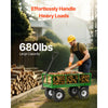 VEVOR 680 Lbs Steel Garden Cart on Wheels, Heavy Duty Garden Wagon Cart Pullable, Metal Outdoor Utility Yard Wagon Carts with 10" Tires, Mesh Removable Sides and 180°Rotating Handle
