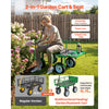 VEVOR Garden Cart with Seat, 500 LBS, Rolling Steel Garden Work Seat with Wheels, Heavy Duty Gardening Stool, with Tool Tray & Adjustable Handle, Outdoor Yard Wagon, for Lawn, Patio, Backyard, Green