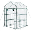 VEVOR Walk-in Green House, 54 x 54 x 77.2 in, Greenhouse with Shelves, High Strength PE Cover with Zipper Door and Steel Frame, Assembly in Minutes, Suitable for Planting and Storage